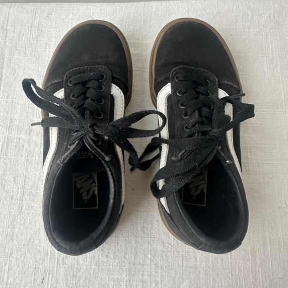Vans Ward Kids Black White Gum Sole Lace Up Canvas Skate Shoes Youth 12 - Picture 9 of 9